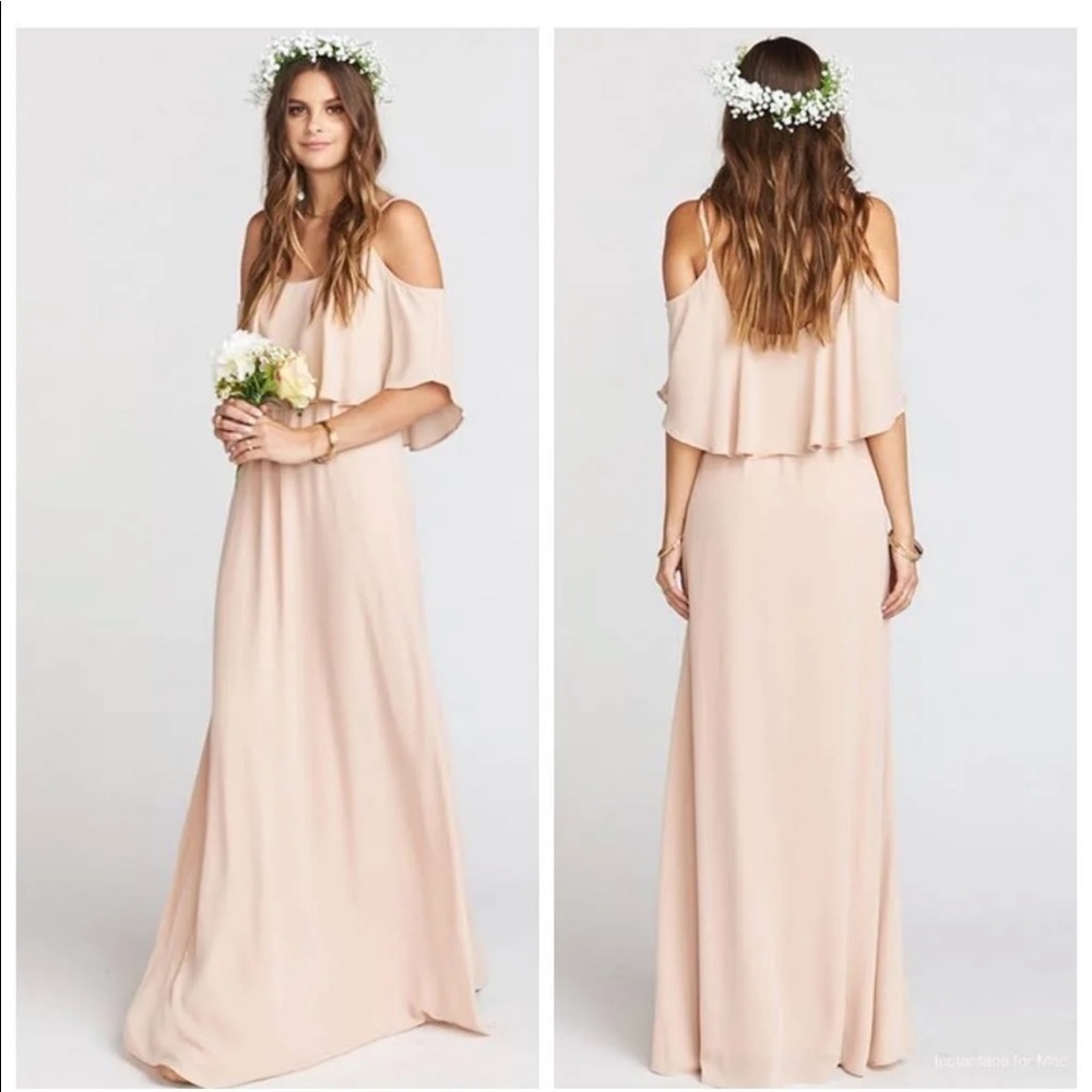 Show me your Mumu long maxi light pink dress size Medium M